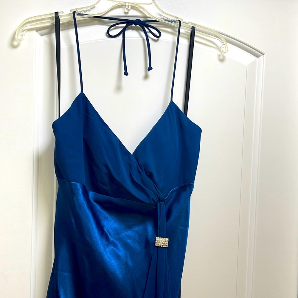 Dark blue sexy elegant evening dress
